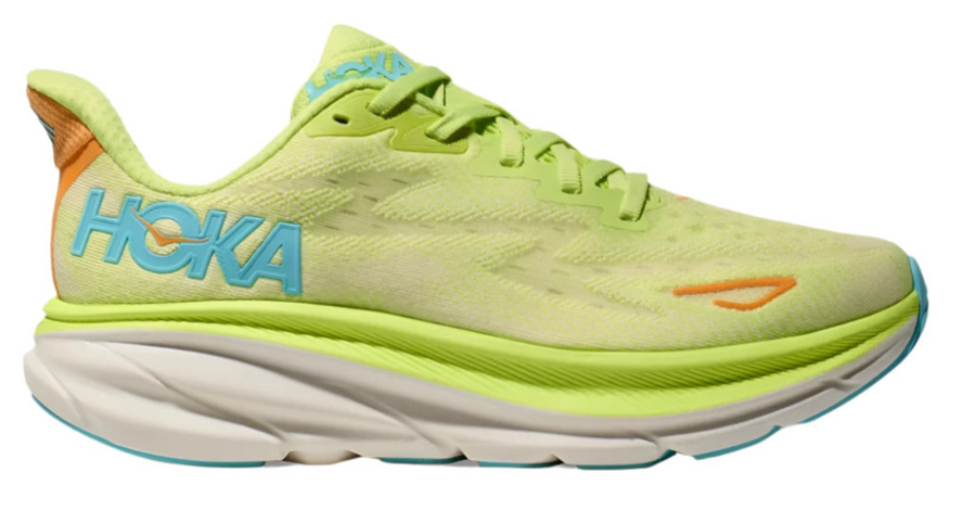 WOMEN'S HOKA CLIFTON 9 | LETTUCE / SOLAR FLARE – Randy's Shoes